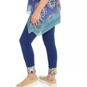 Women’s One World Blue Patterned Cuff Leggings